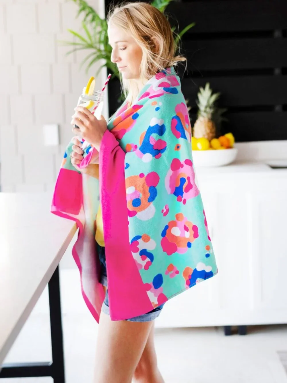 **NWT** Viv and Lou Safari Party Colorful Leopard Beach Towel - Picture 5 of 5